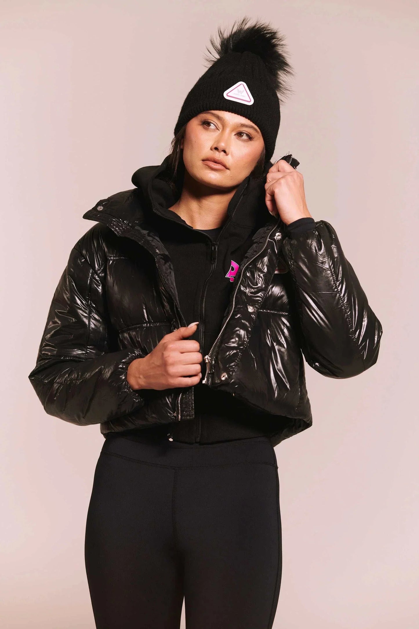 Luxe Noir Crop Down Coat